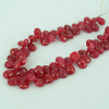 Ruby pear faceted beads