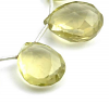 LEMON QTZ PEAR FACETED BEADS