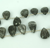 BLACK RUTILE  PEAR FACETED BEADS