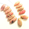 Pink Peruvian Opal Pear Plain Beads