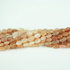 PEACH MOONSTONE OVAL PLAIN BEADS 