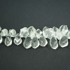 CLEAR QTZ TWISTED DROP FACETED BEADS