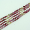 YELLOW AND PINK SAPPHIRE RONDELLE PLAIN BEADS