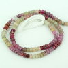 YELLOW AND PINK SAPPHIRE RONDELLE PLAIN BEADS