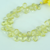 Lemon Qtz Pear Faceted Beads