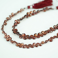 GARNET HEART FACETED BEADS