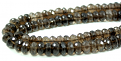 Smoky Qtz Rondelle Faceted Beads