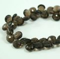 Smoky Qtz Pear Faceted Beads