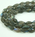 Labradorite Rice Faceted Beads