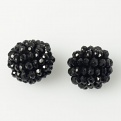 Black Spinel Ball Earring Set