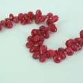 Ruby Pear Faceted Beads