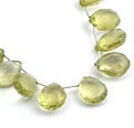 LEMON QTZ PEAR FACETED BEADS