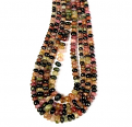 MULTI TOURMALINE RONDELLE PLAIN BEADS