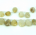 GOLDEN RUTILE PEAR FACETED BEADS