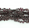 GARNET PEAR FACETED BEADS