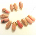 Pink Peruvian Opal Pear Plain Beads