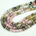 MULTI TOURMALINE RONDELLE FACETED BEADS 