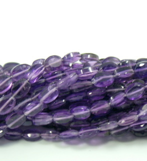 Amethyst  Oval Flat Faceted Beads