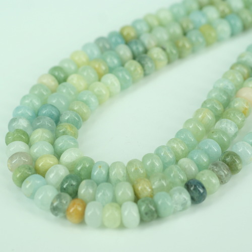 AQUAMARINE ROUNDEL PLAIN BEADS