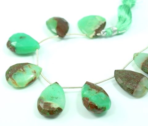 Bio-Chrysoprase Pear faceted