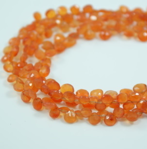 Carnelian Pear Faceted Beads