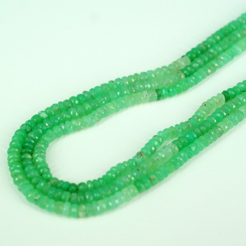 CHRYSOPRASE RONDELLE SHADED FACETED BEADS