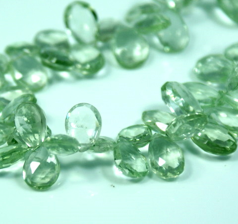 Green Amethyst Pear Faceted