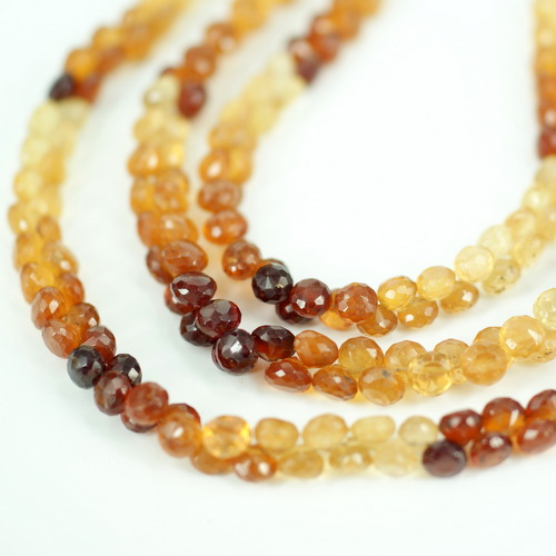 HESSONITE GARNET ONION FACETED BEADS