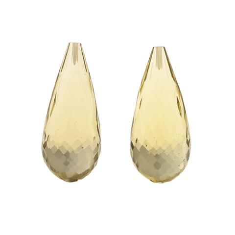 LEMON TOPAZ LONG MATCHING EARRING PAIR