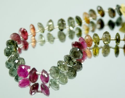 Multi Tourmaline Pear Faceted