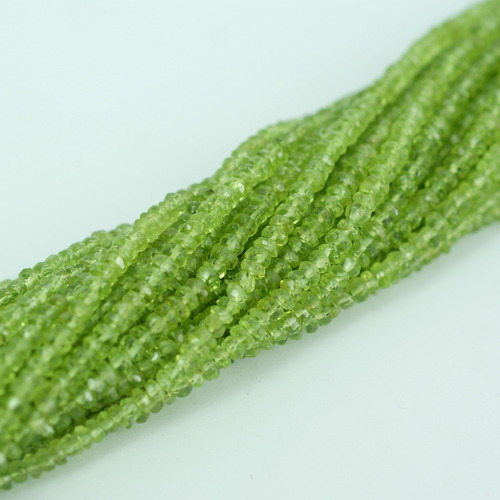 PERIDOT RONDELLE FACETED BEADS