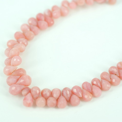 PINK PERUVIAN OPAL SIDE DRILL DROP BEADS