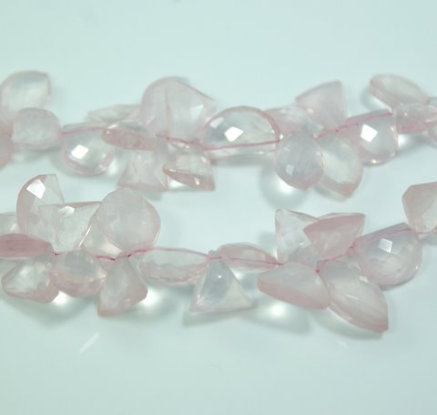 Rose Qtz Fancy Beads