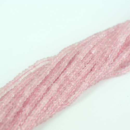 ROSE QTZ RONDELLE FACETED BEADS