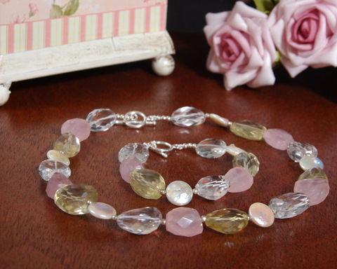 Rose Qtz Necklace