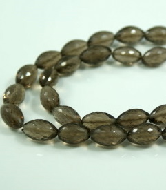 Smoky Rice Faceted Beads