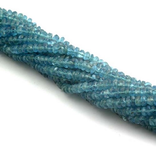 DARK BLUE APATITE RONDELLE FACETED BEADS