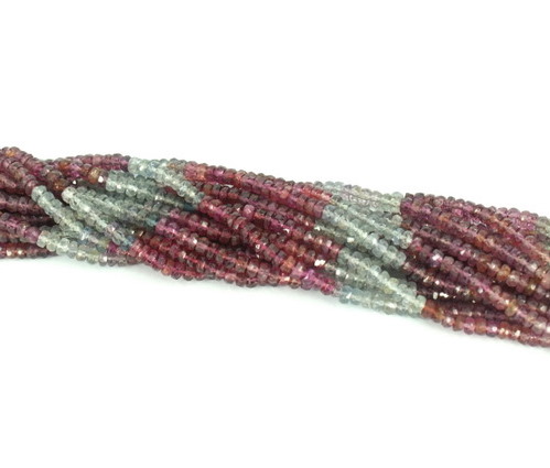 MULTI SAPPHIRE RONDELLE FACETED BEADS