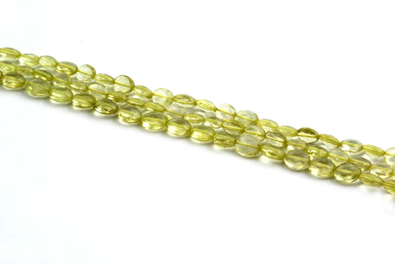 LEMON QTZ OVAL FACETED BEADS