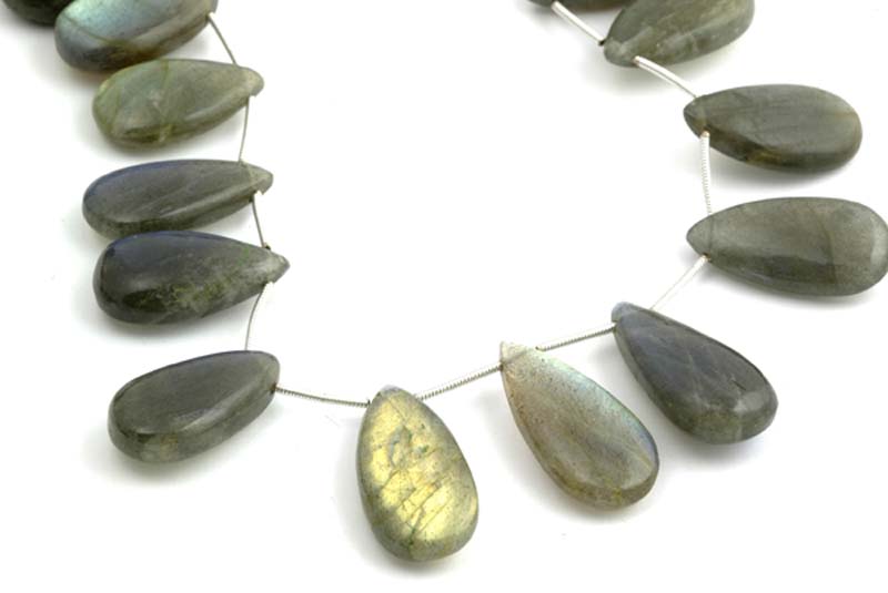 LABRADORITE PLAIN PEAR BEADS