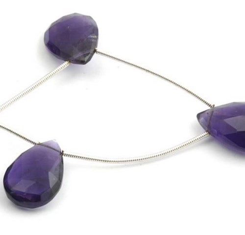 AMETHYST PEAR FACETED BEADS