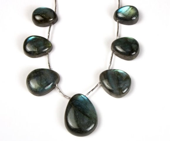 LABRADORITE PEAR PLAIN BEADS