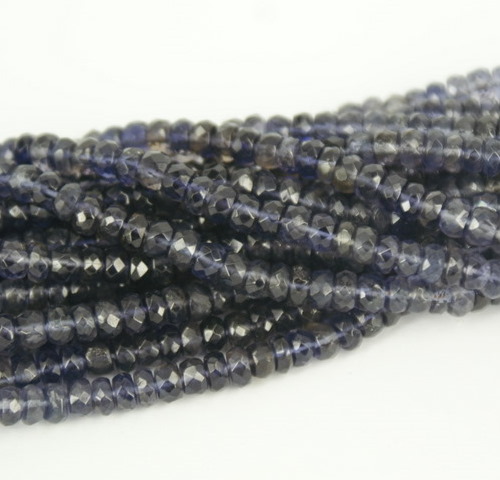 IOLITE RONDELLE FACETED BEADS