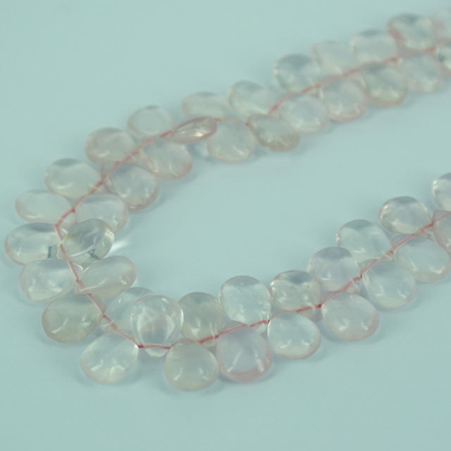 Rose Qtz pear plain beads