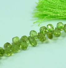 Peridot Side Drill Drop Faceted Beads