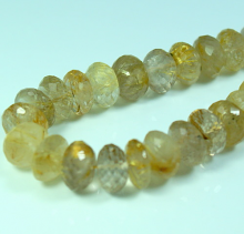 Golden Rutile Rdle Faceted Beads