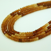 Hessonite Garnet Rondelle Faceted Beads